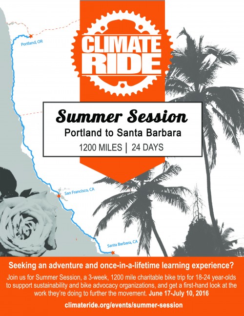 Climate Ride Charitable Sustainability Bike Trip for 1824 YearOlds