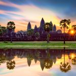 Angkor Wat at sunrise, famous temple at Siem Reap, Cambodia.