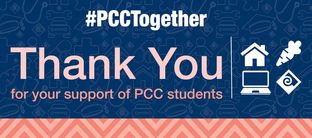 #PCCTogether Thank you for your support of PCC students