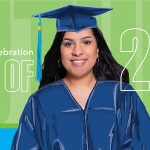 Future Connect Celebration for the Class of 2021 with a photo of a graduate in illustrated cap and gown