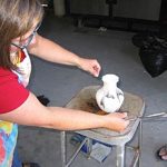 Applying horse hair is a form of "naked raku". No glaze is used so the applied hair will transfer its carbon markings to the hot clay surface in unusual and unique patterns.
