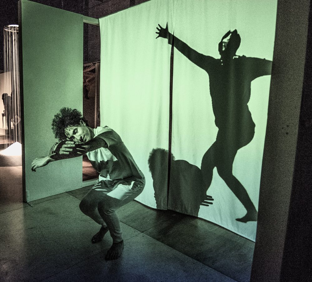 (UN)Belonging, shadow performance with projections at Shaking Tree Theater, Portland, OR, 2018