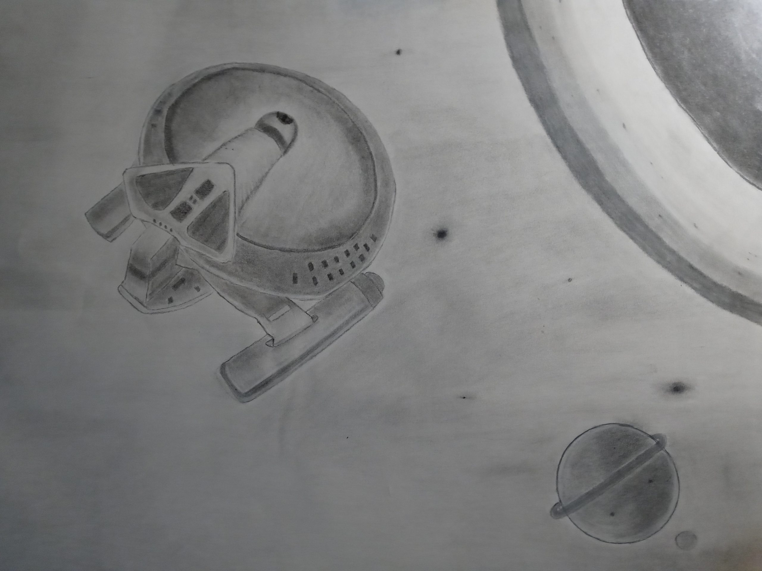 outer space pencil drawing