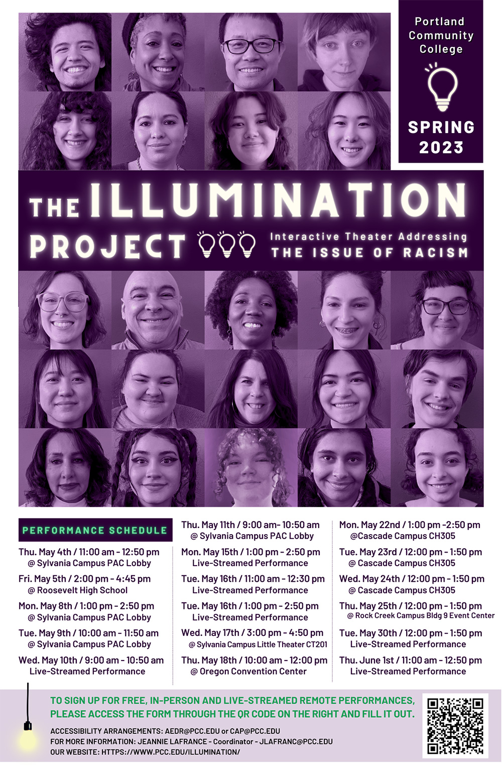 Performance schedule | Illumination Project at PCC