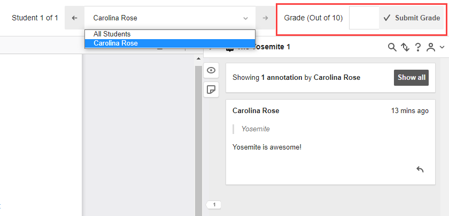 An example of a Hypothes.is assignment submission with no grade item attached.