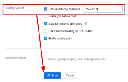 Creating the meeting from Zoom inside Brightspace