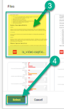 Select the PDF in your Google Drive and then click select