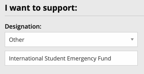 F-1 International Student Emergency Fund