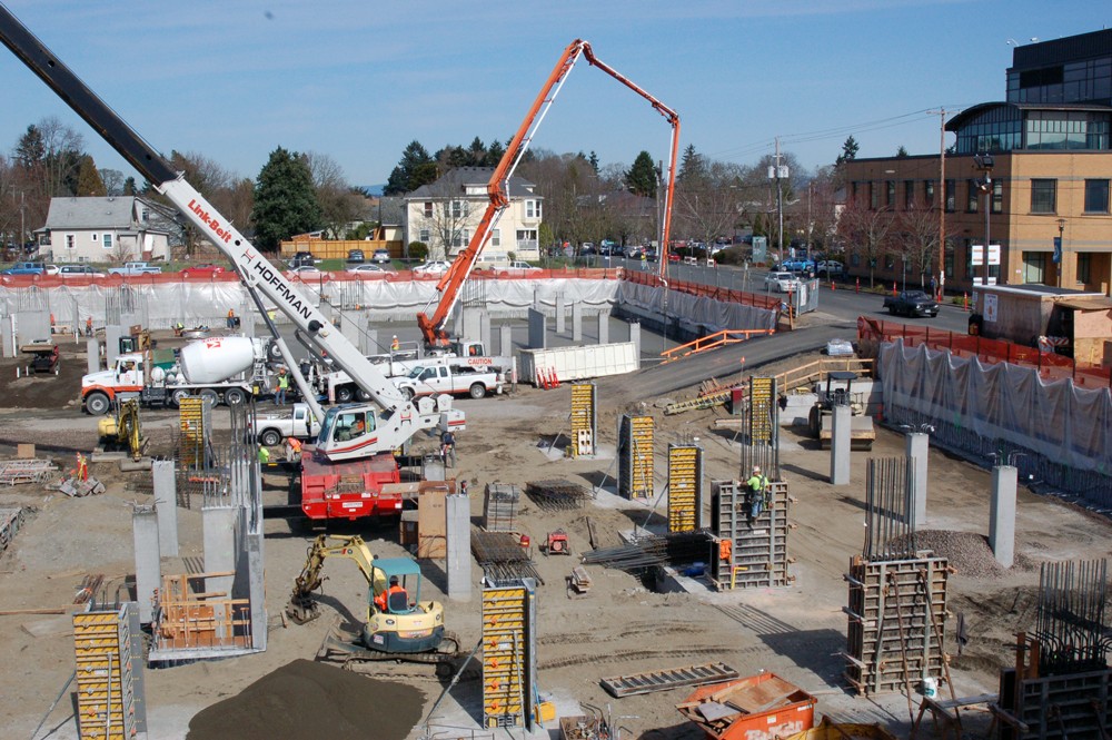 New underground garage will provide 210 stalls, The construction site is about 200 ft by 300 ft in size