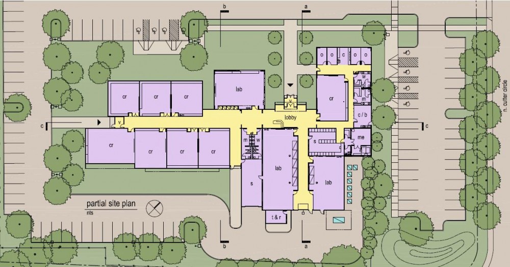 Site plan for the new Trades Education Center on Swan Island.