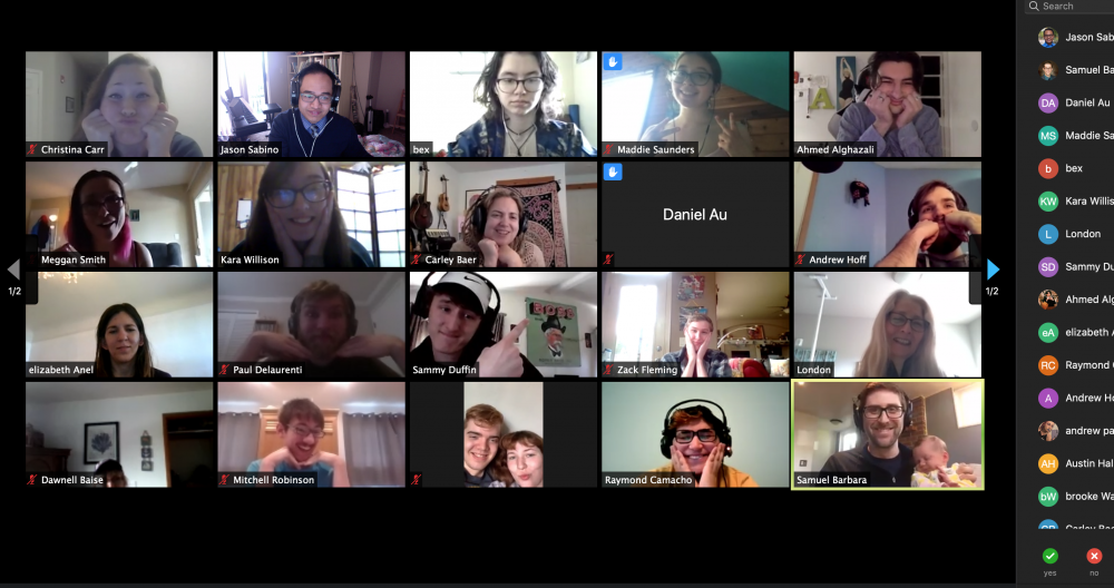 screenshot of a video meeting