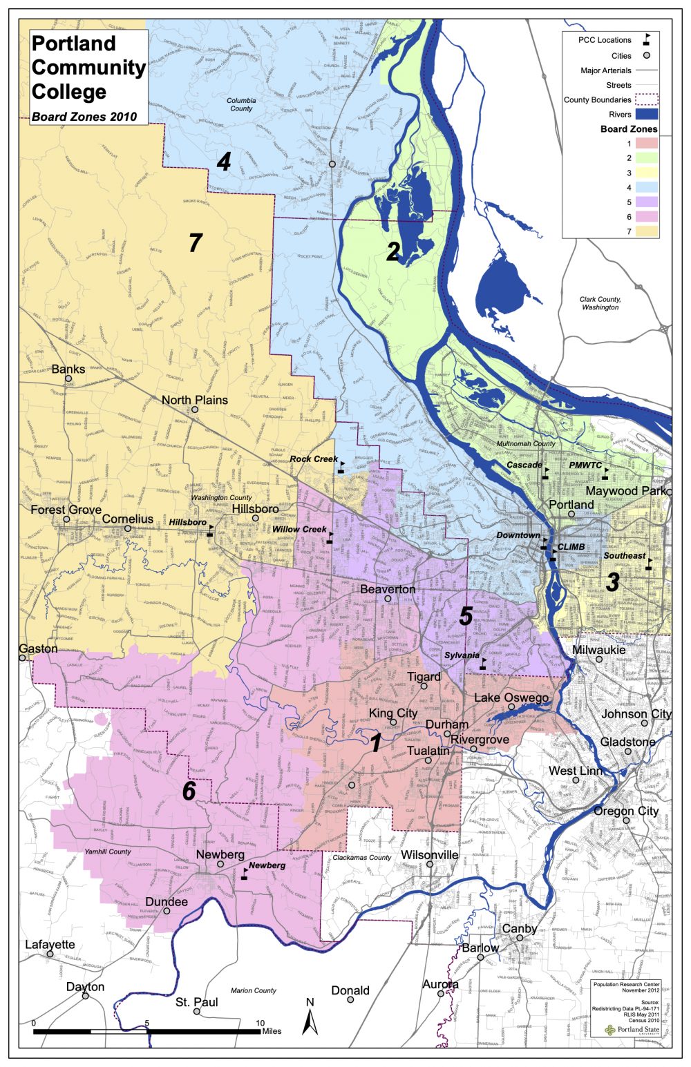 PCC Board Zones map