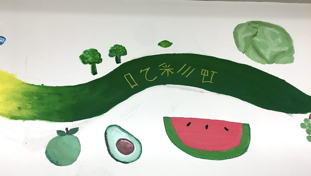 Mural of trees and fruits