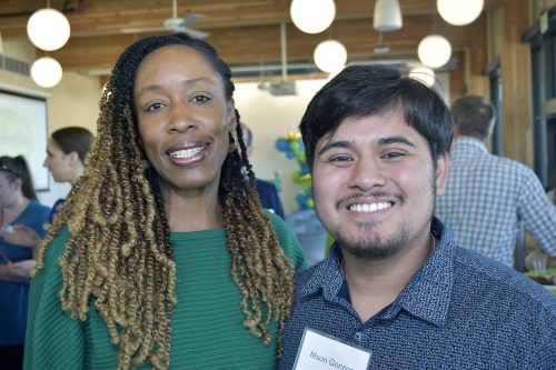 Mson Gongora with PCC President Adrien Bennings.