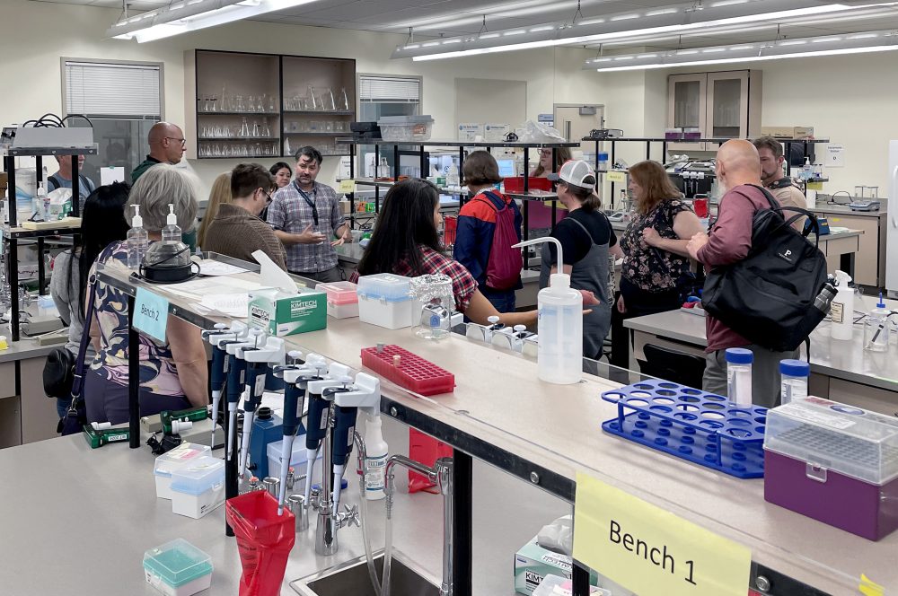 Teachers tour PCC's biology lab at Rock Creek.