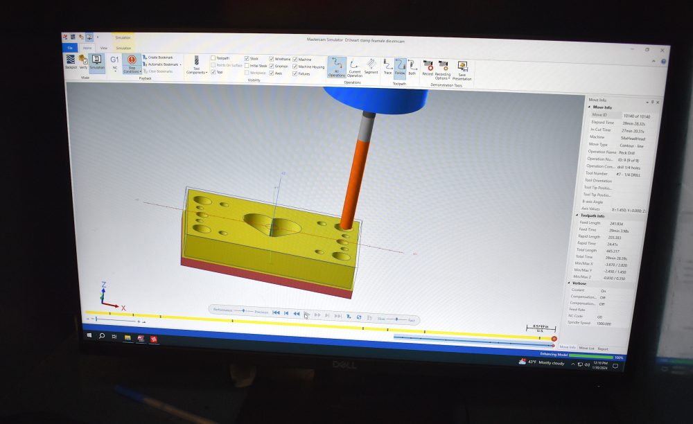 Diagram of a project students work on in the machining lab at Sylvania.