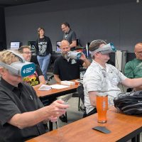 multimedia visit using VR headsets