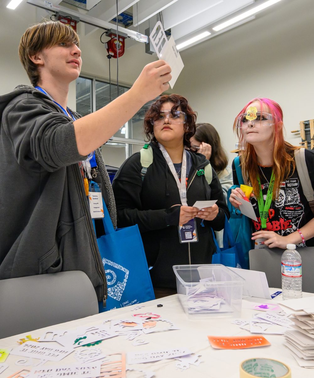 Students in maker lab at OMIC