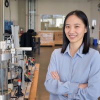 Emily Peng in the mechatronics lab