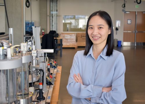 Emily Peng in the mechatronics lab