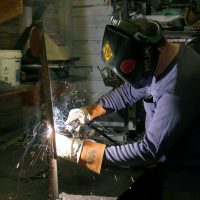 Mylan Rakich in his welding shop.