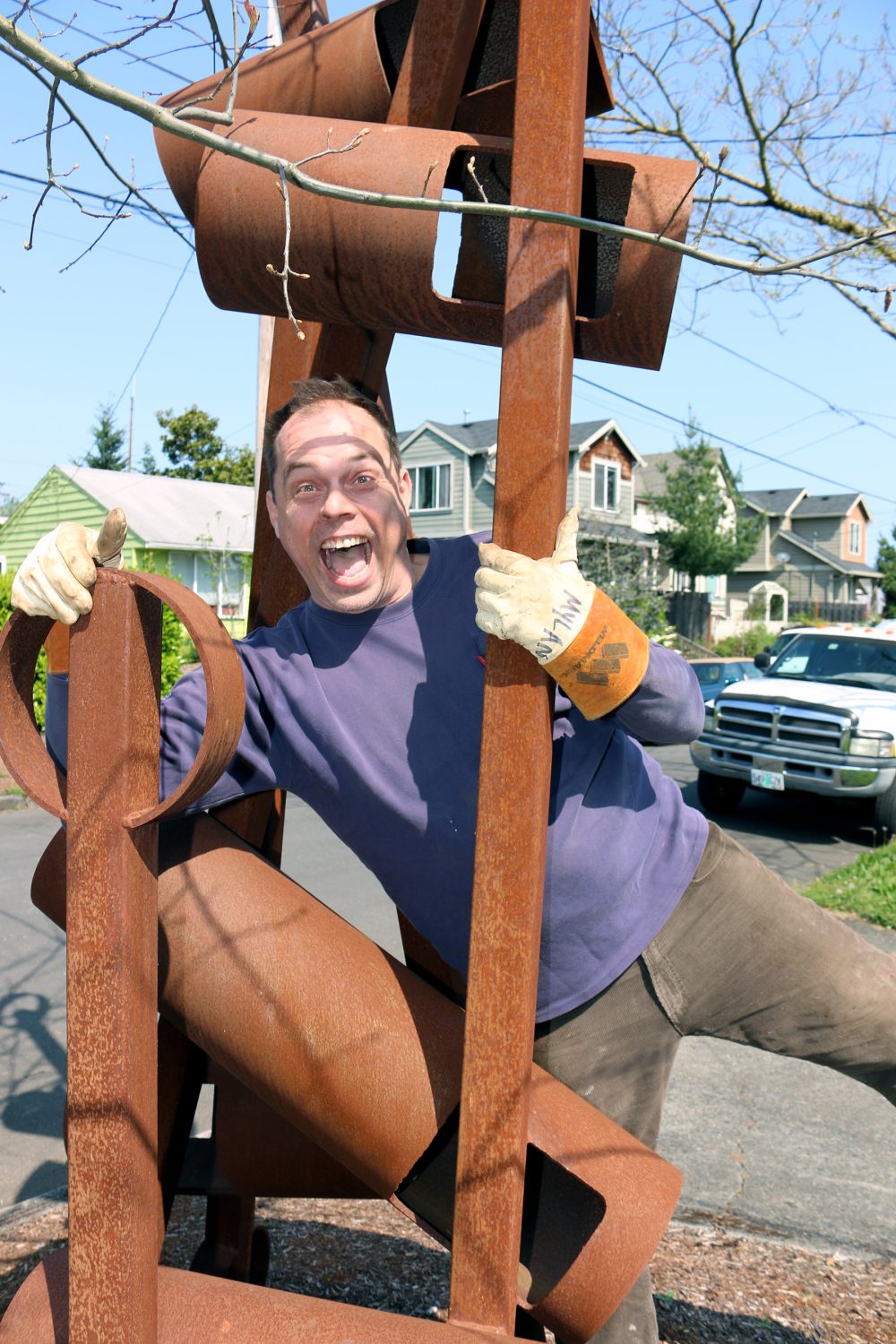 Mylan Rakich having fun at his home.