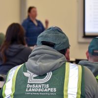 Landscaper in classroom