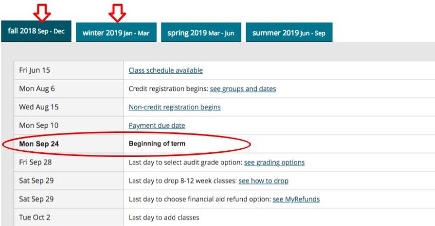 Academic Calendar