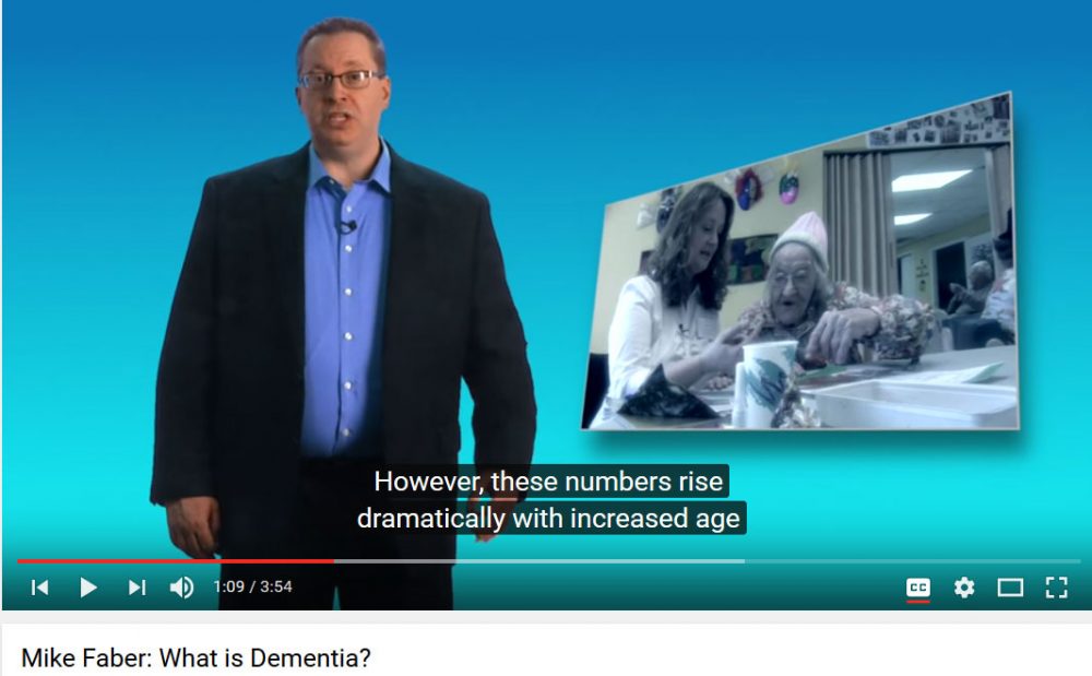 Screen capture of Mike Faber's video on Dementia