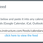 Calendar feed URL in Canvas