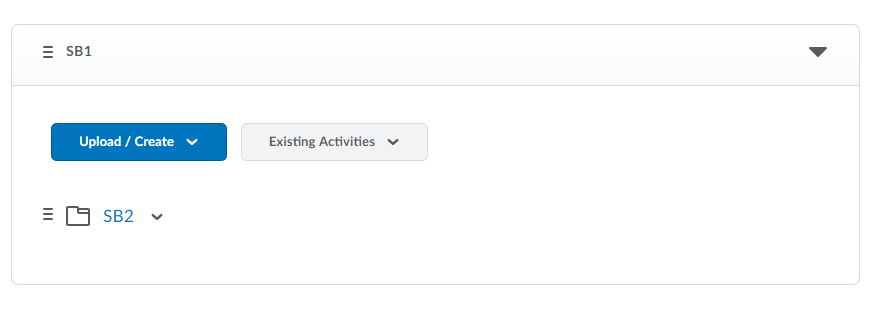 illustration of how a submodule displays in a submodule in D2L Brigthspace. A folder icon is depicted next to the name of submodule. 