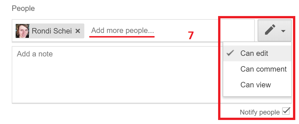 Step 7: Add more people and choose sharing right