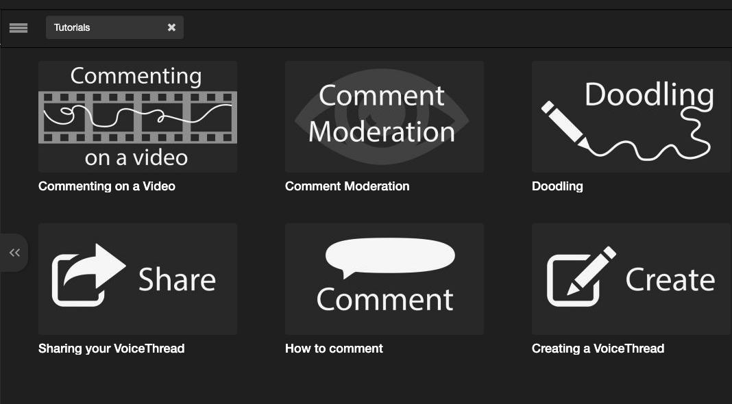 Screenshot of VoiceThread tutorials