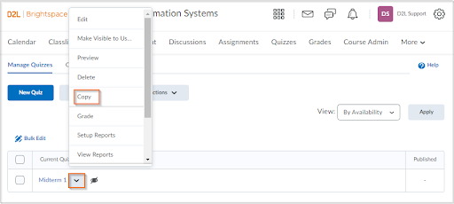 Updated copy quiz workflow