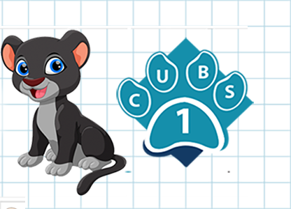 CUBS mascot and badge