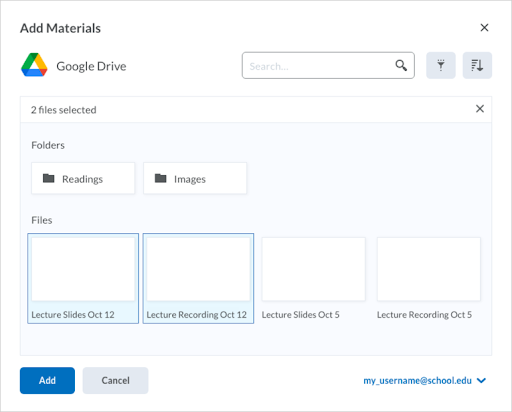 Selecting multiple files.