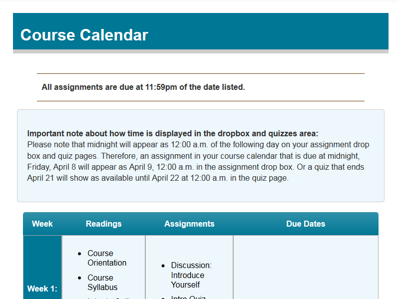 Use the D2L calendar for your students' sake | Online at PCC