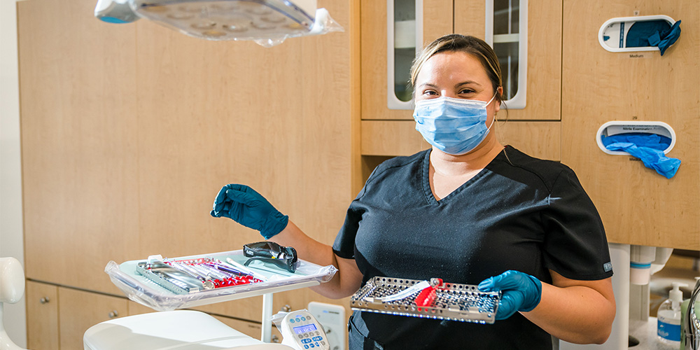 Dental assisting student