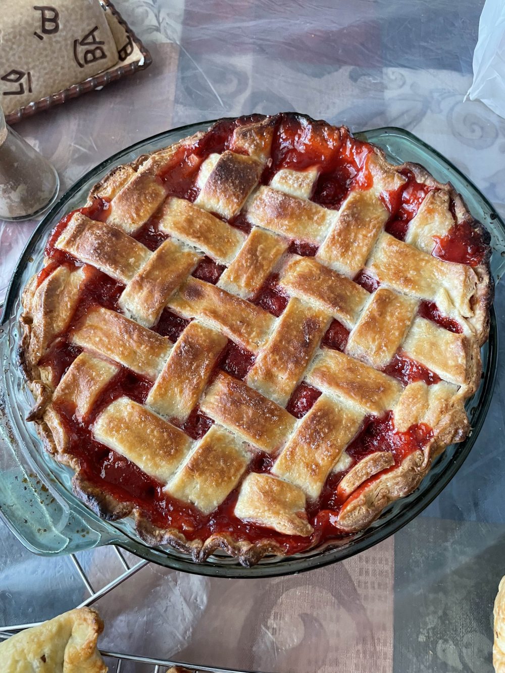 Strawberry lemon lattice pie