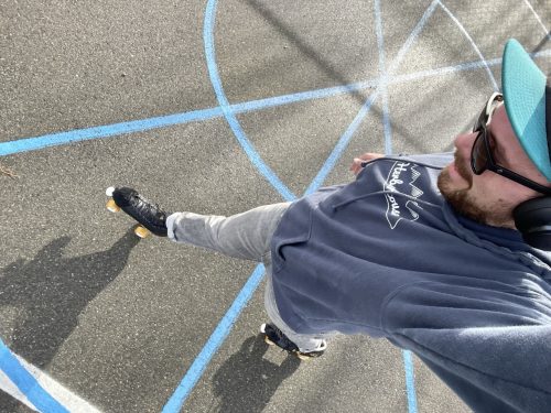 selfie on roller skates