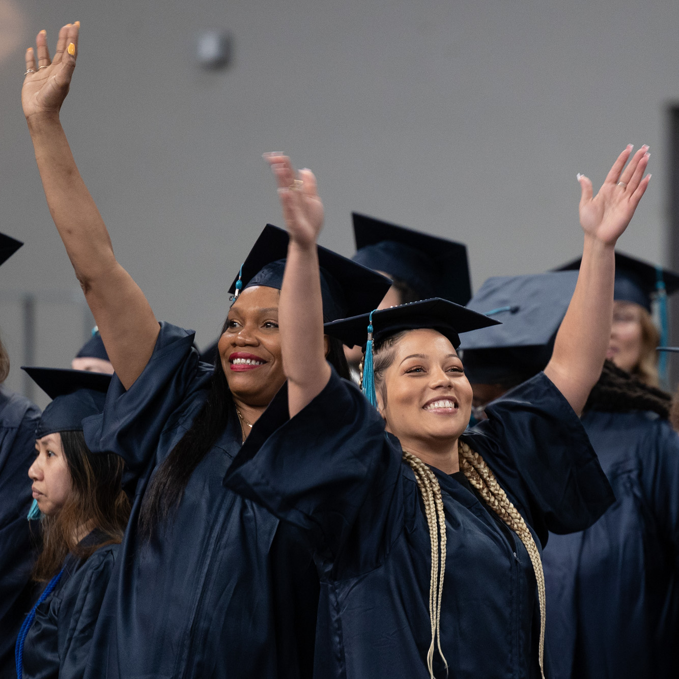 graduates celebrating at commencement