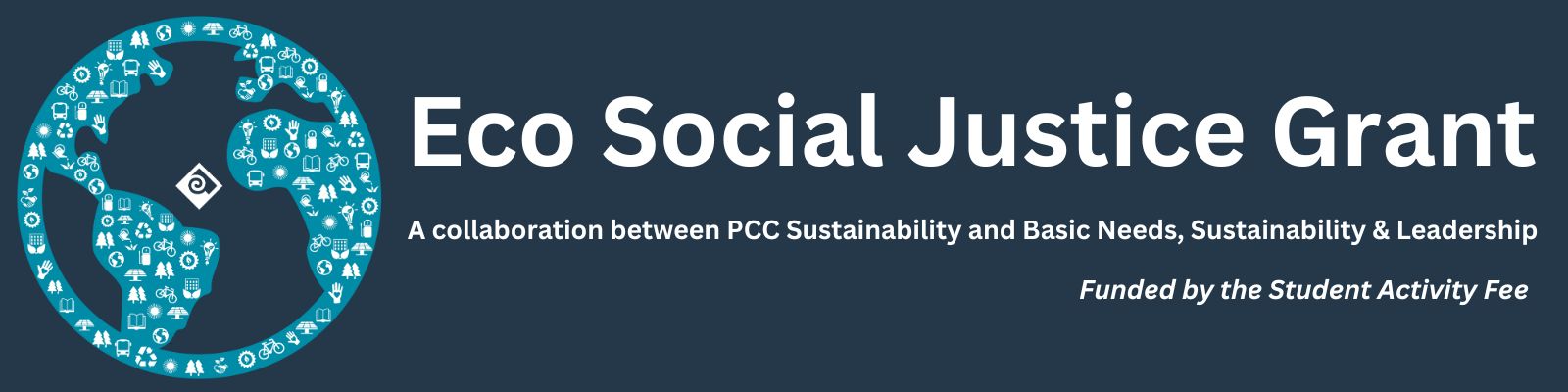 Eco Social Justice Grants image with PCC Earth Logo