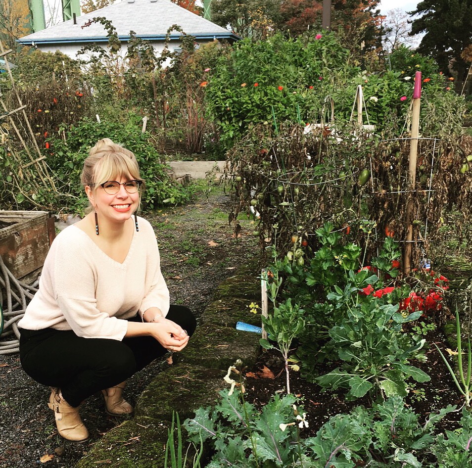 Briar Schoon at community garden.