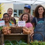 Students at farm stand