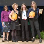 Elaine and Nora receiving AASHE Award