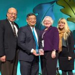 Sustainability staff and President Mitsui receiving Climate Leadership Award