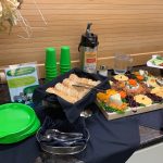 Durable dishware at a sustainable dining event