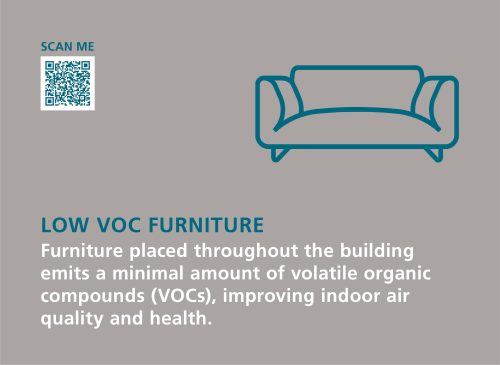 This image describes the sign for Low VOC Furniture.