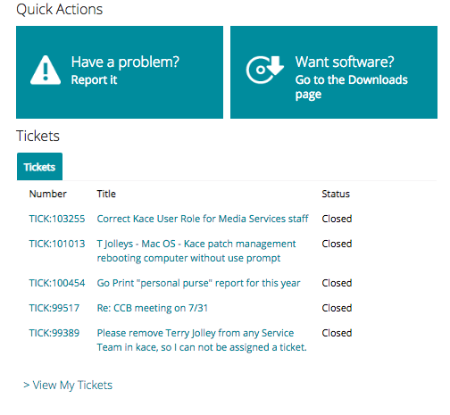 Service Desk Service Request Status Information Technology At Pcc