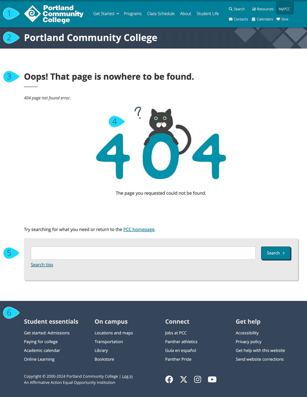 404 page screenshot